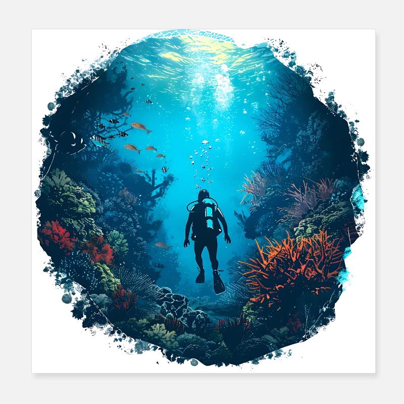 Tauchen ist nicht nur ein Hobby Poster 20x20 cm