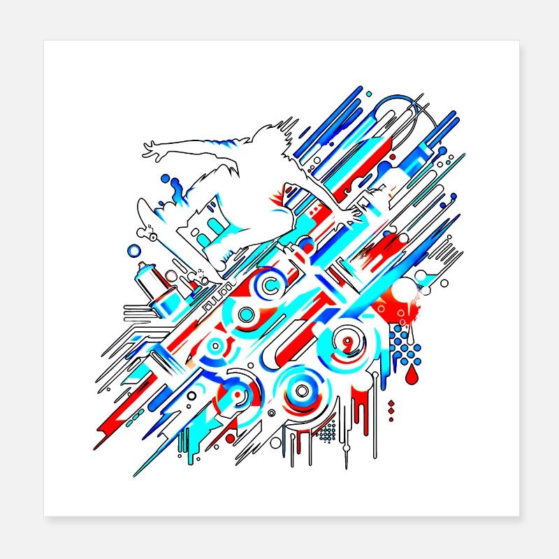 GraffitiWhite Poster 20x20 cm
