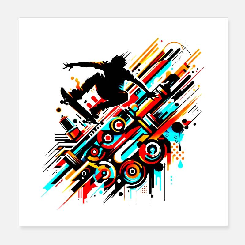 GraffitiBlack Poster 20x20 cm