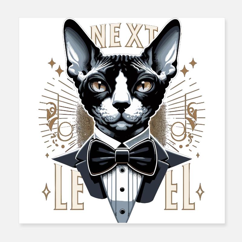 Cornish Rex Costume Next Level Chat Cadeau Poster 20 x 20 cm