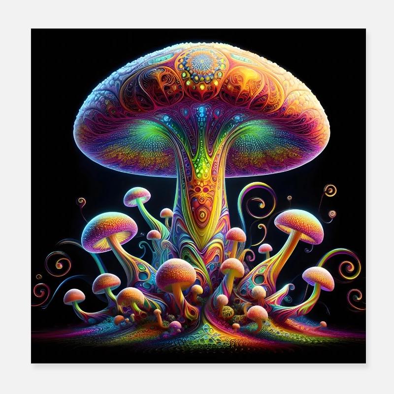 Psychedelischer Pilz 00002 Poster 20x20 cm