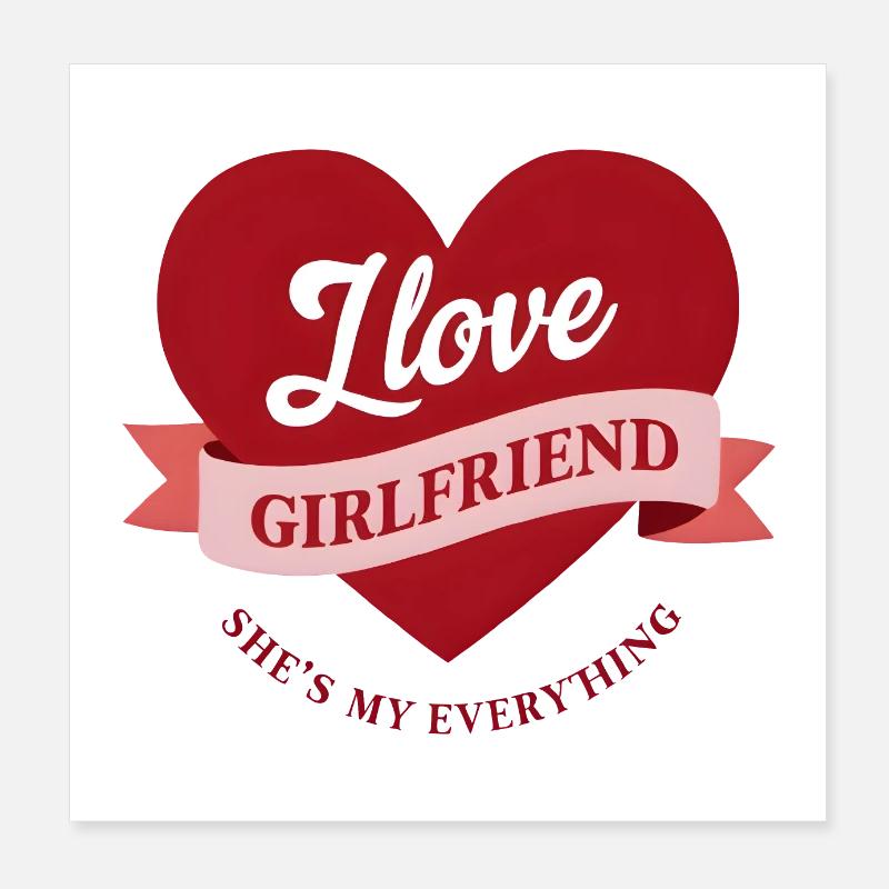 J’aime ma copine Poster 20 x 20 cm