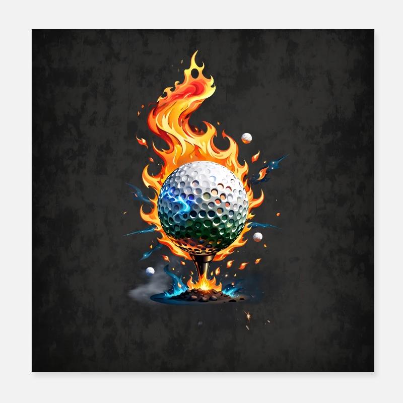 Shiny white golf ball Poster 8" x 8" (20x20 cm)