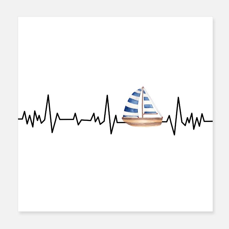 Heartbeat boat Poster 8" x 8" (20x20 cm)