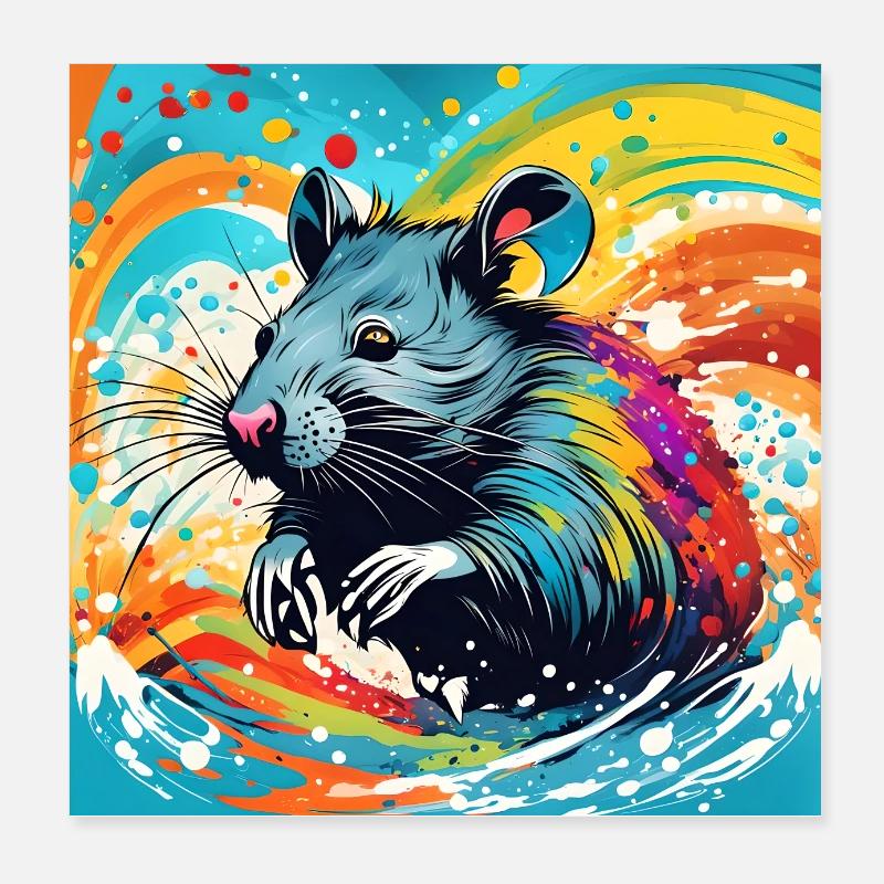 RAT color Poster 20x20 cm