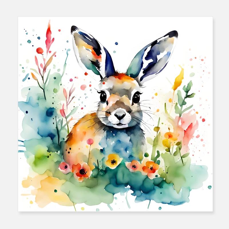 Couleur lapin Poster 20 x 20 cm