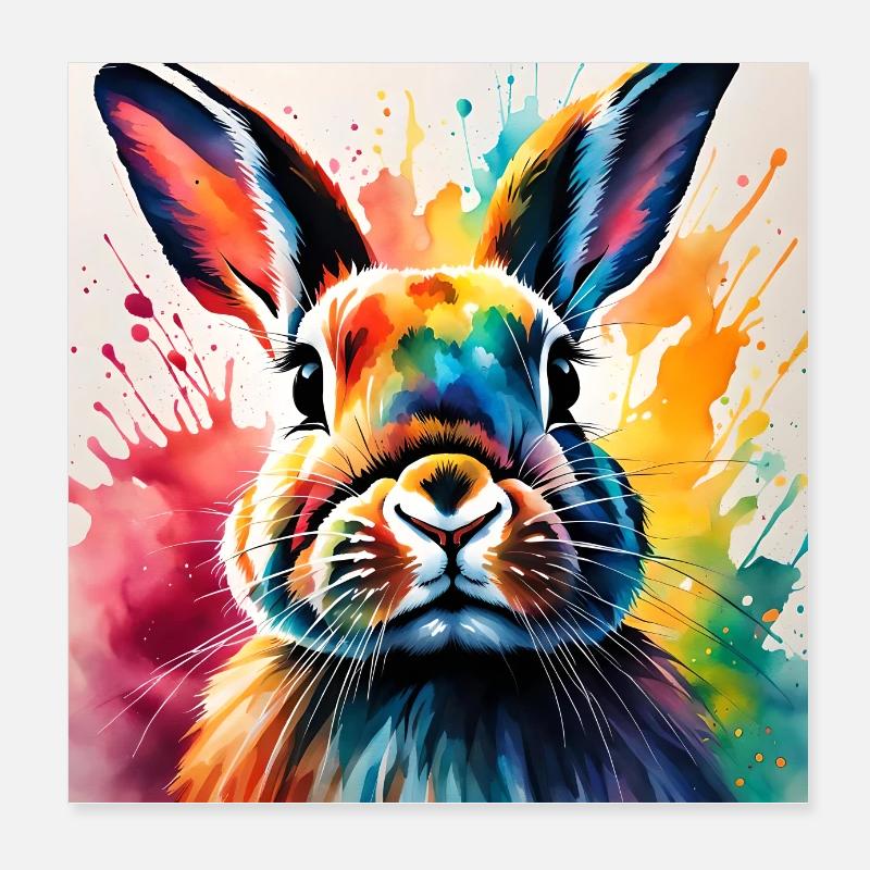 Hase Poster 20x20 cm