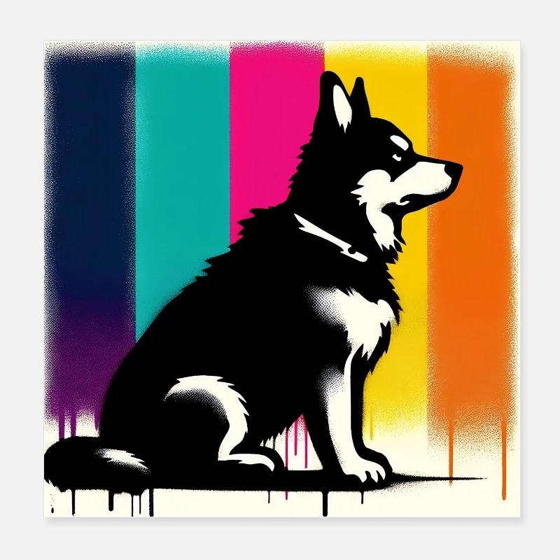 Hund Poster 20x20 cm