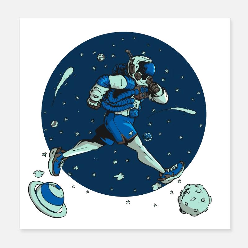A cosmonaut runner Poster 8" x 8" (20x20 cm)