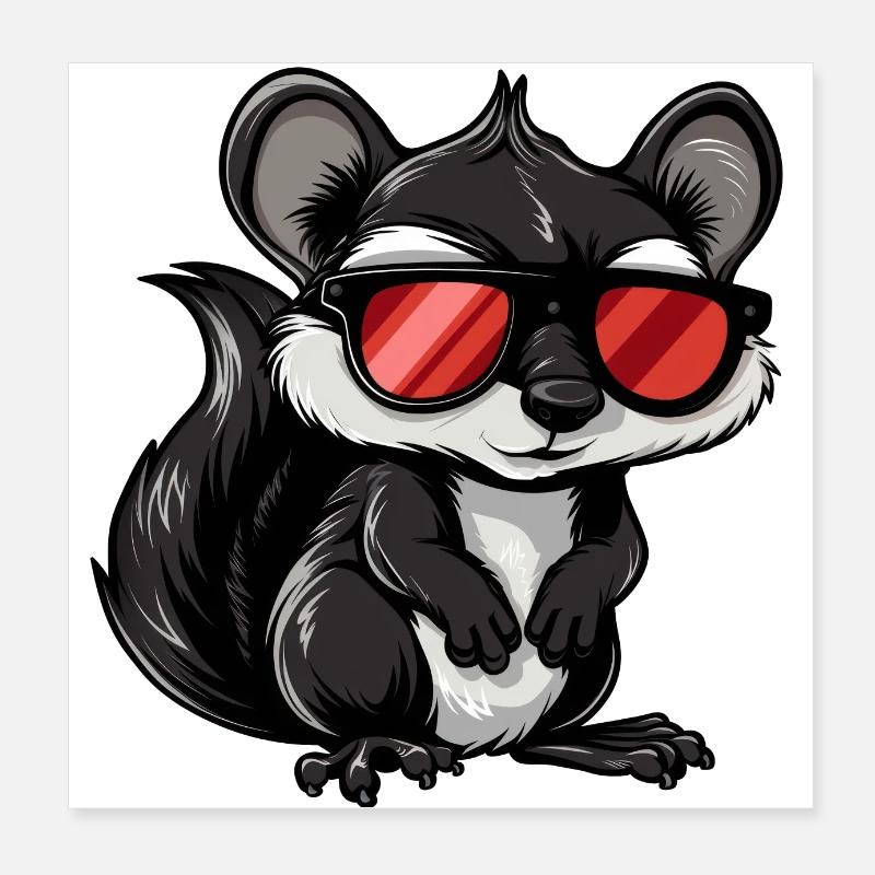 Stinktier Sonnenbrille Geschenk Poster 20x20 cm