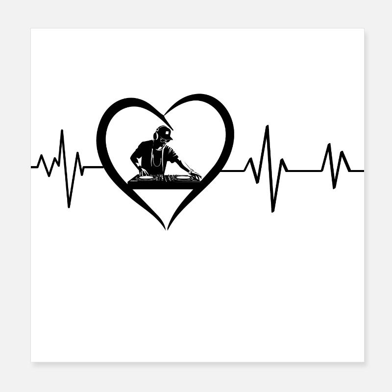 DJ heartbeat Poster 8" x 8" (20x20 cm)