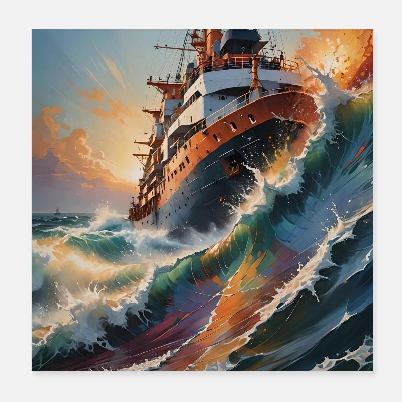 Ship Sea1 Poster 20x20 cm
