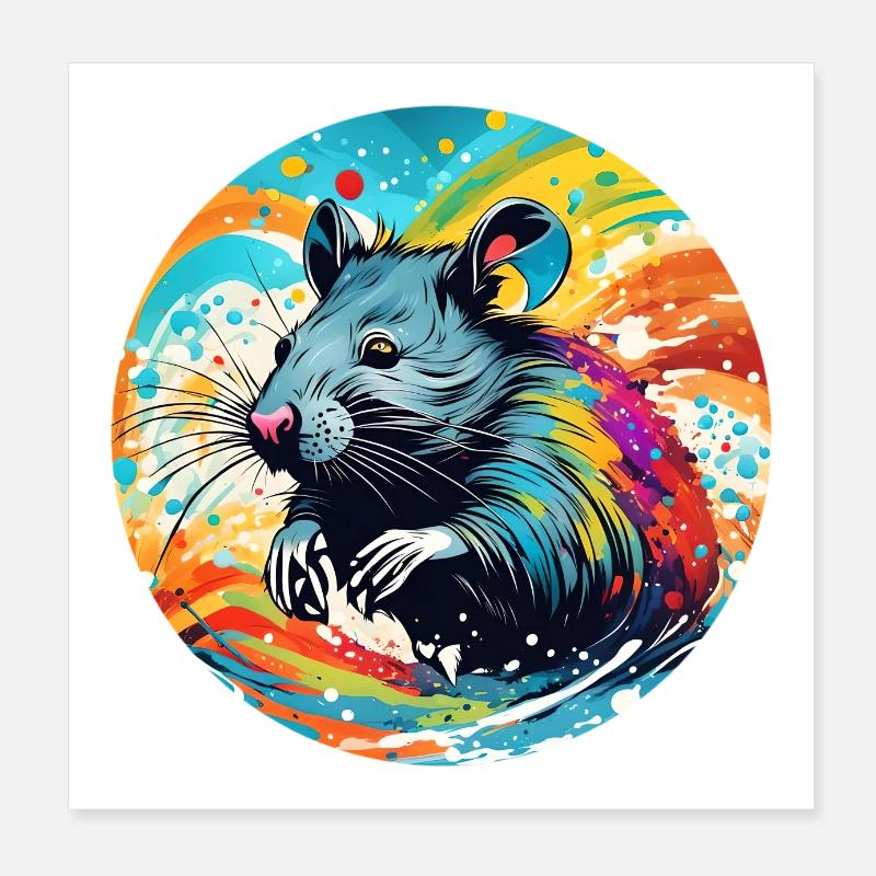 Lot rond de rat Poster 20 x 20 cm
