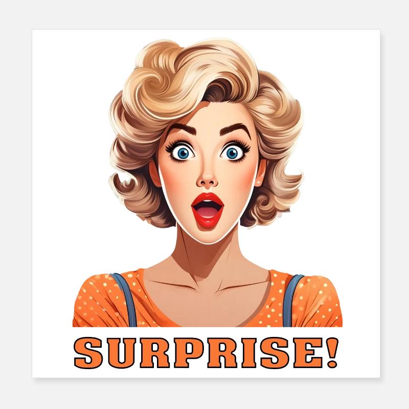Überraschung! Poster 20x20 cm