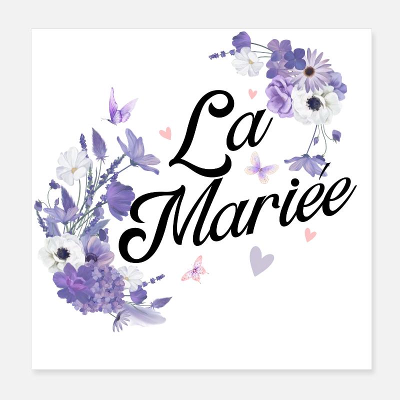Die lila Blumenbraut Poster 20x20 cm