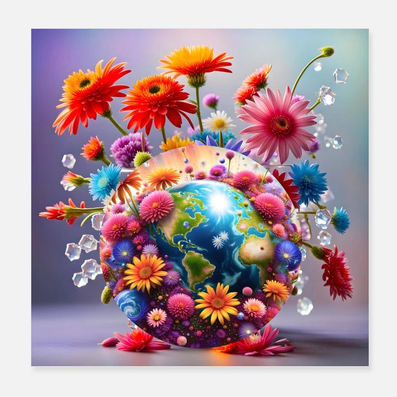 Planet Erde Poster 20x20 cm