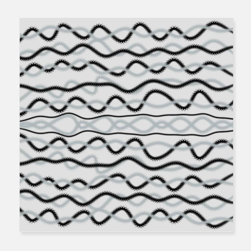 Horizontal symmetrical lines on gray background Poster 8" x 8" (20x20 cm)