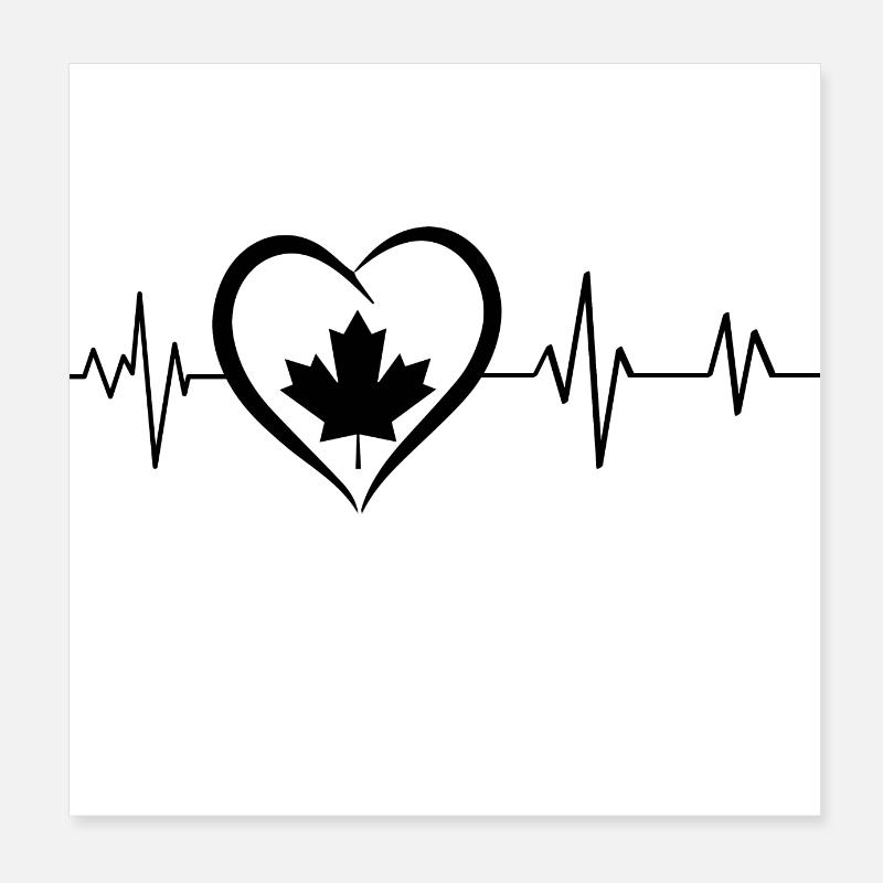 Heartbeat Maple Leaf Poster 8" x 8" (20x20 cm)