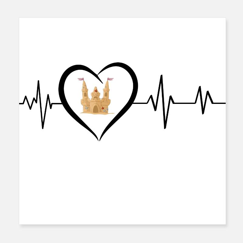 Heartbeat Sandcastle Poster 8" x 8" (20x20 cm)