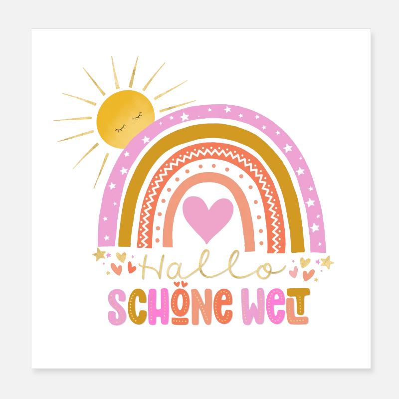 Hallo Welt Poster 20x20 cm