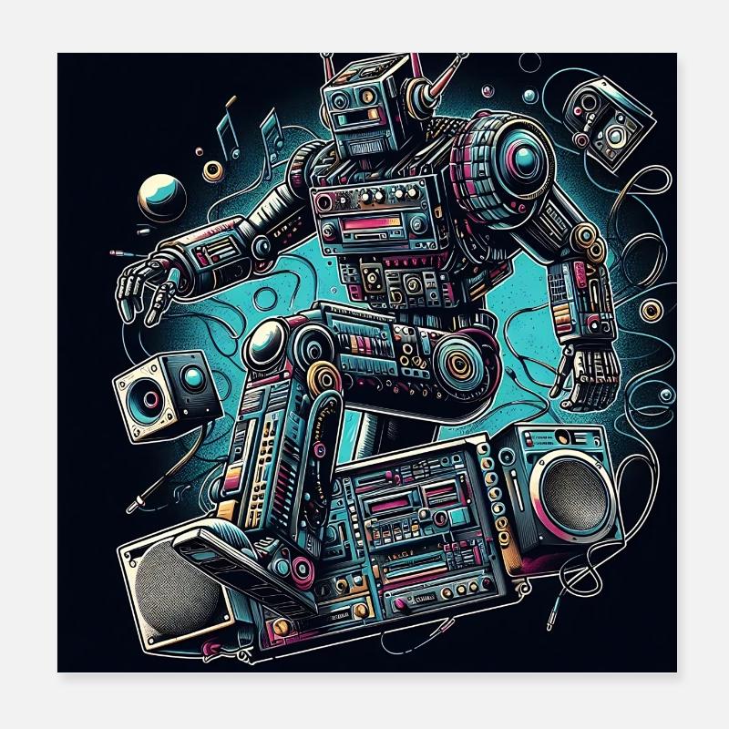 Analogo vibes AI robot Art Poster 20 x 20 cm