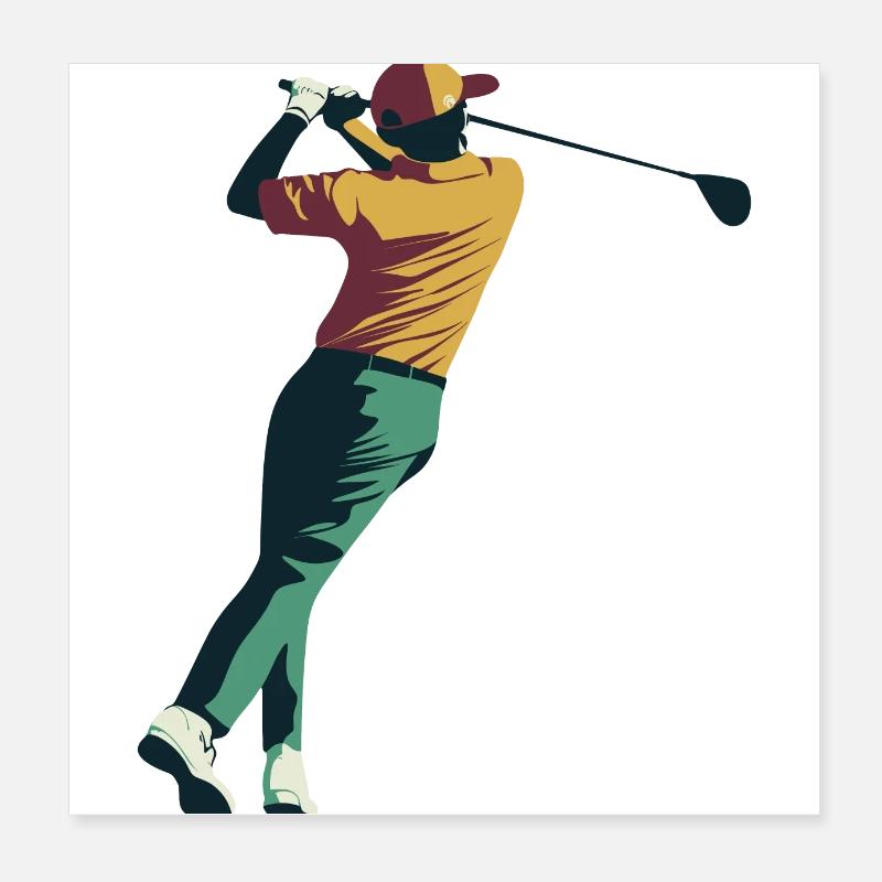 Balle de golf Golfer Golf Poster 20 x 20 cm