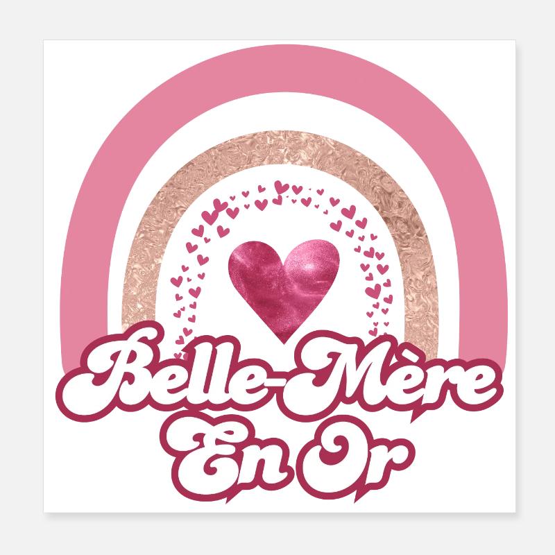 Schöne Mutter in Rosé Regenbogen Gold - Schwiegermutter Geschenk Poster 20x20 cm