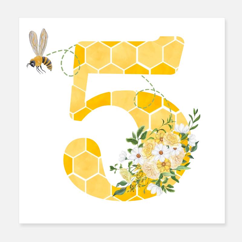 5th Anniversary Bee Poster 8" x 8" (20x20 cm)