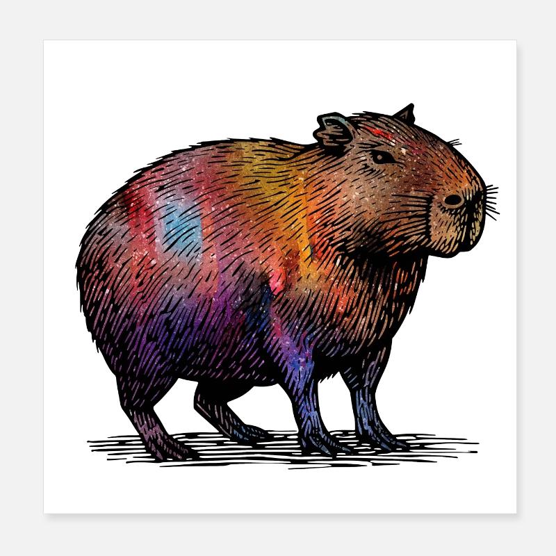 Cabybara Poster 20x20 cm