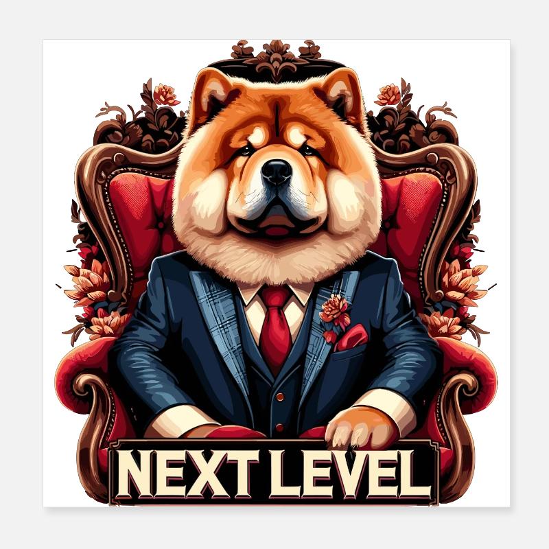 Chow Chow Next Level Königssessel Hund Geschenk Poster 20x20 cm