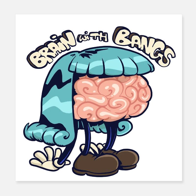 brain with bangs Poster 8" x 8" (20x20 cm)