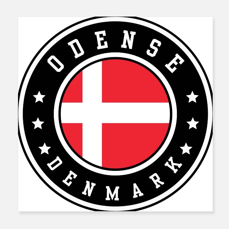 Odense, Danemark Poster 20 x 20 cm