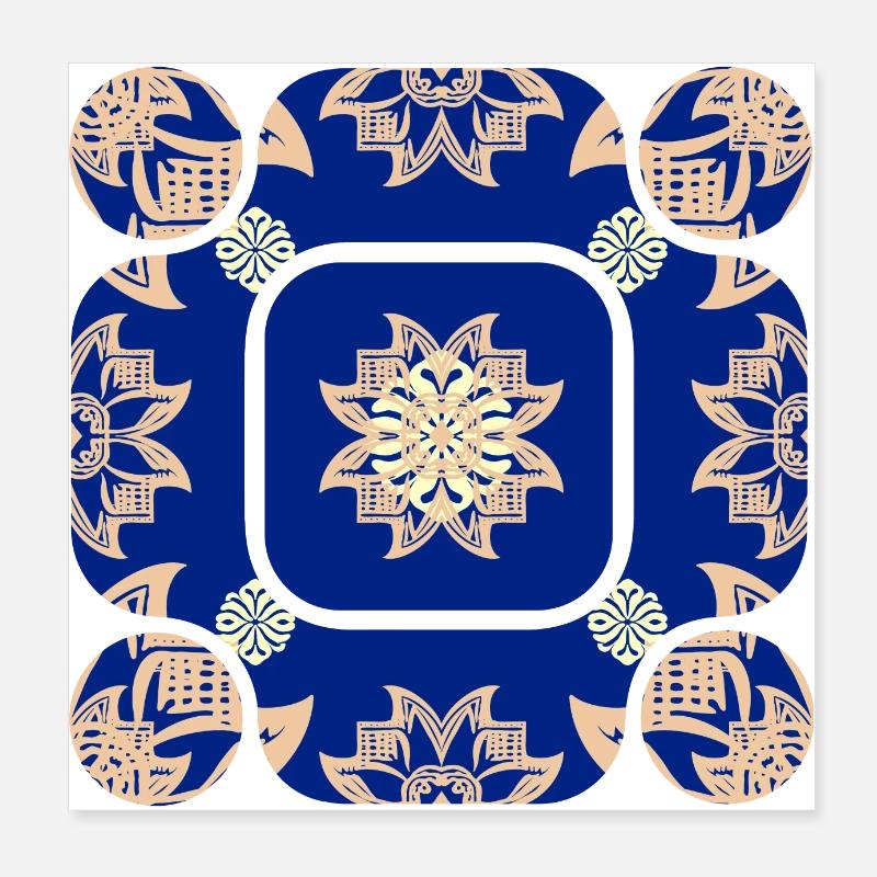 Abstraction bleue et crème : Harmonie délicate Poster 20 x 20 cm