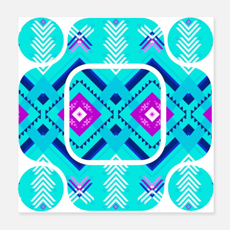 Abstract Patterns in Blue Colors Poster 8" x 8" (20x20 cm)