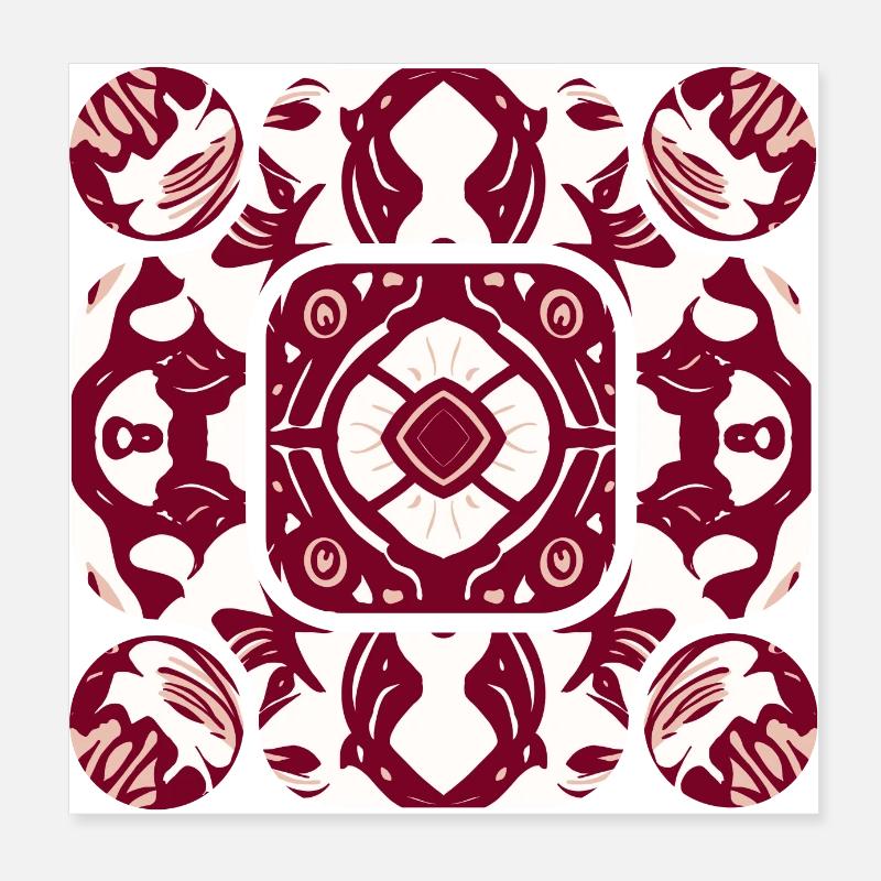 White and red abstraction Poster 8" x 8" (20x20 cm)