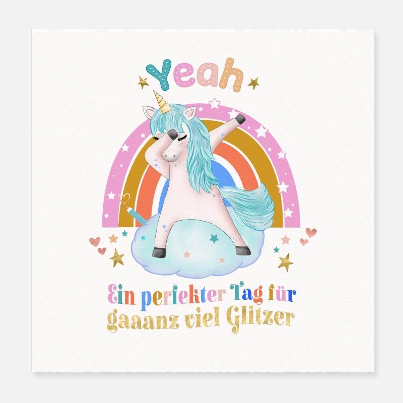 Licorne Poster 20 x 20 cm