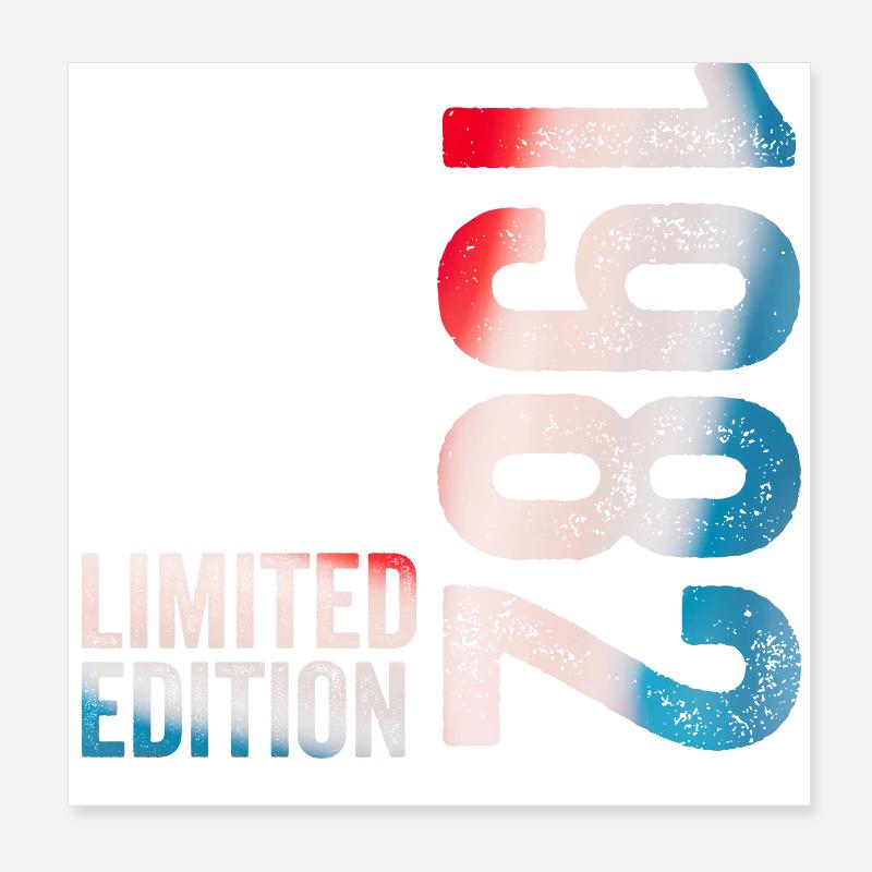 1982 Birthday Gift 1982 Limited Edition Poster 8" x 8" (20x20 cm)