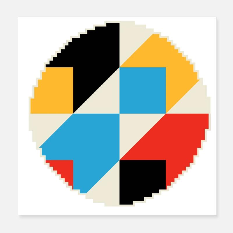 Geometric Composition in Vivid Colors Poster 8" x 8" (20x20 cm)