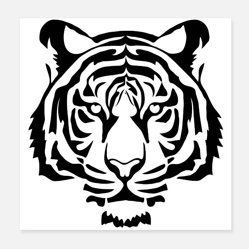 Cooler schwarzer Tiger Poster 20x20 cm