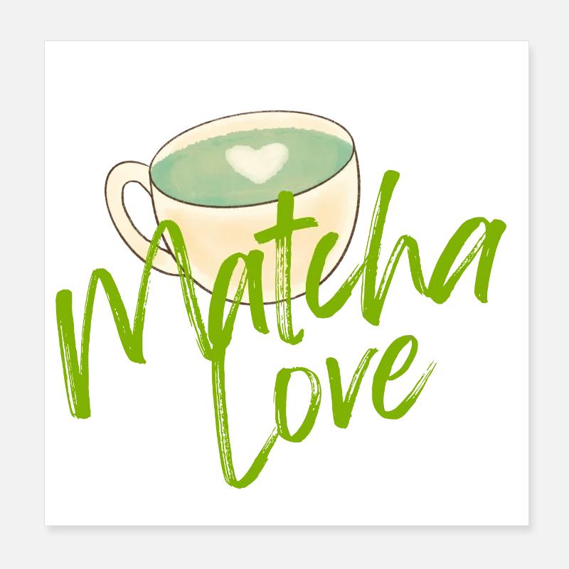 Matcha Liebe - Poster 20x20 cm - Weiß