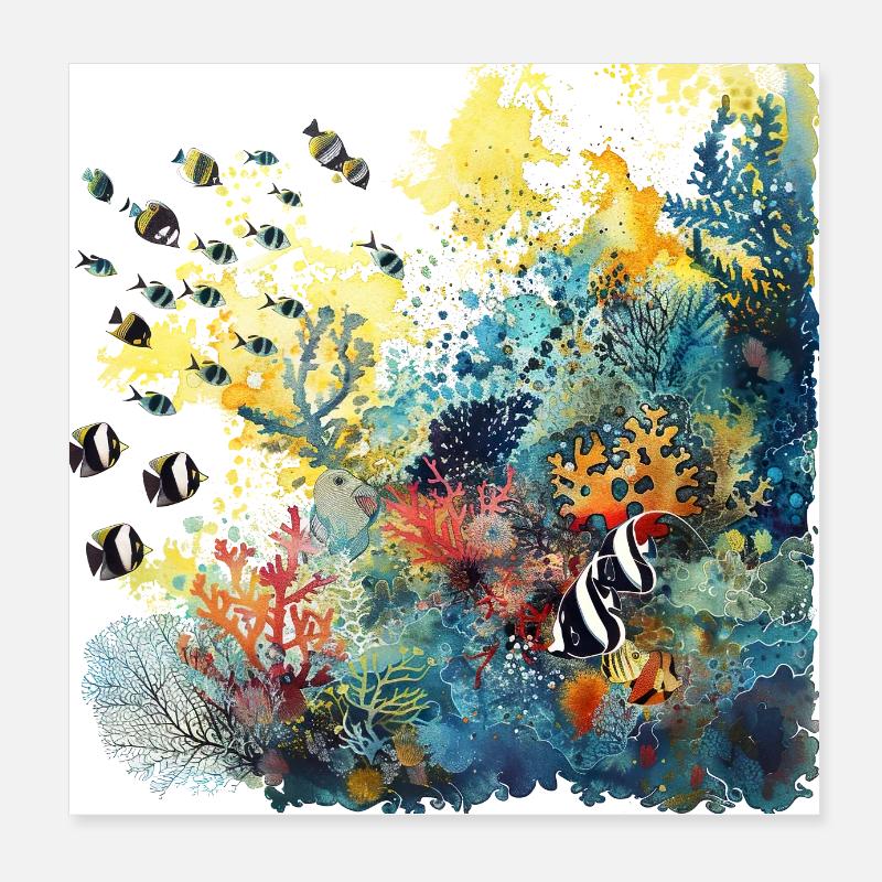 Die Wunderwelt des Korallenriffs Poster 20x20 cm