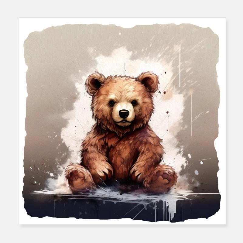 Brauner Teddy Bär Poster 20x20 cm
