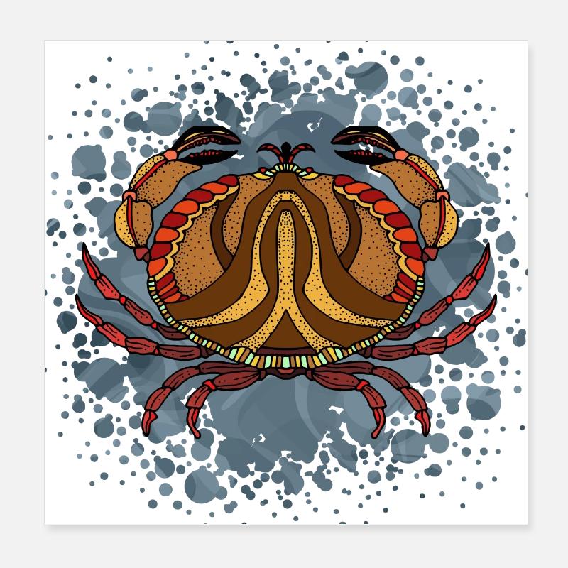 Crab Poster 8" x 8" (20x20 cm)