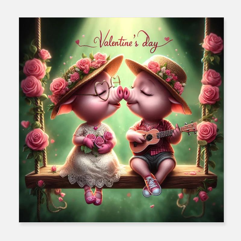 Valentinstag Poster 20x20 cm