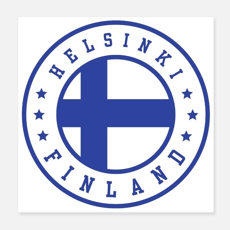 Helsinki, Finlande Poster 20 x 20 cm