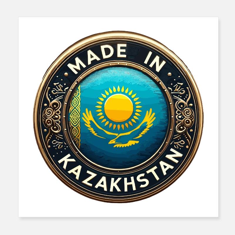 Made in Kasachstan Adler Geschenk Poster 20x20 cm