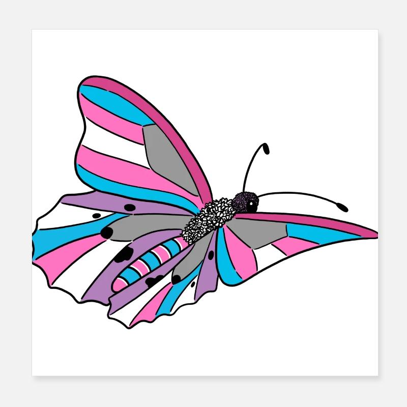 butterfly transgender, bigender, transsexual Poster 8" x 8" (20x20 cm)
