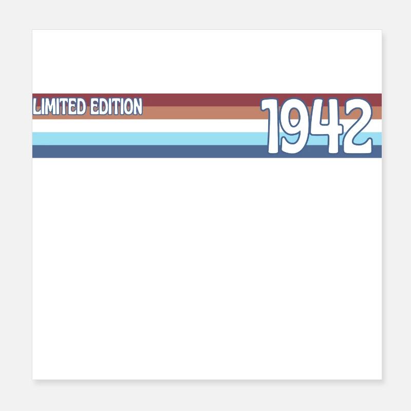 Retro 1942 Limited Edition Poster 8" x 8" (20x20 cm)