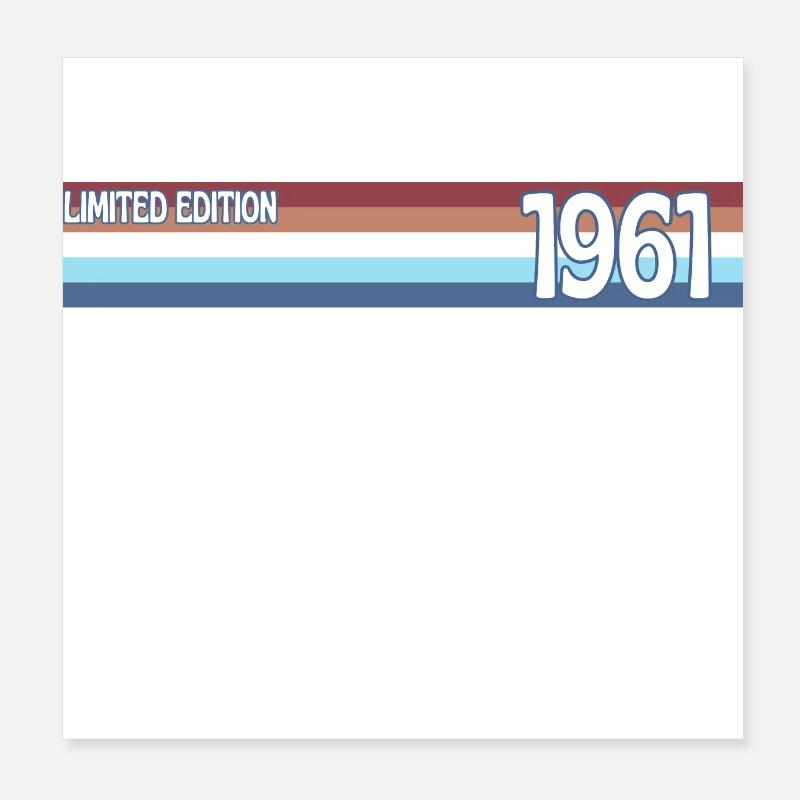 Retro 1961 Limitierte Auflage Poster 20x20 cm