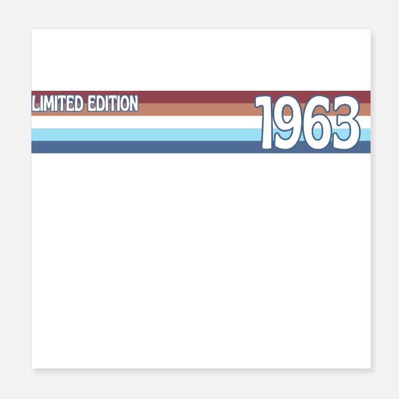 Retro 1963 Limited Edition Poster 8" x 8" (20x20 cm)